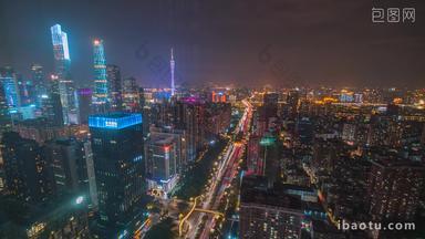广州珠江新城城市车流夜景延时固定延时摄影